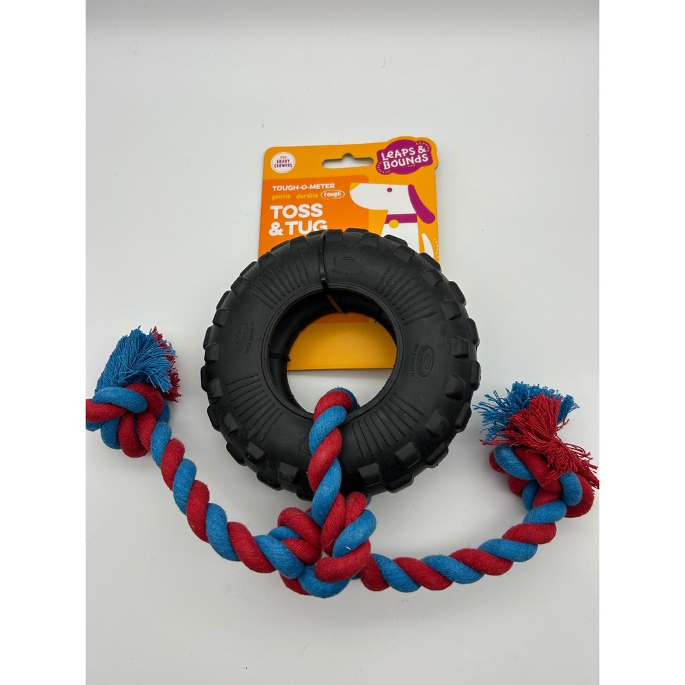 Leaps & Bounds Tough-O-Meter Toss & Tug Tire Dog Toy‎ small
